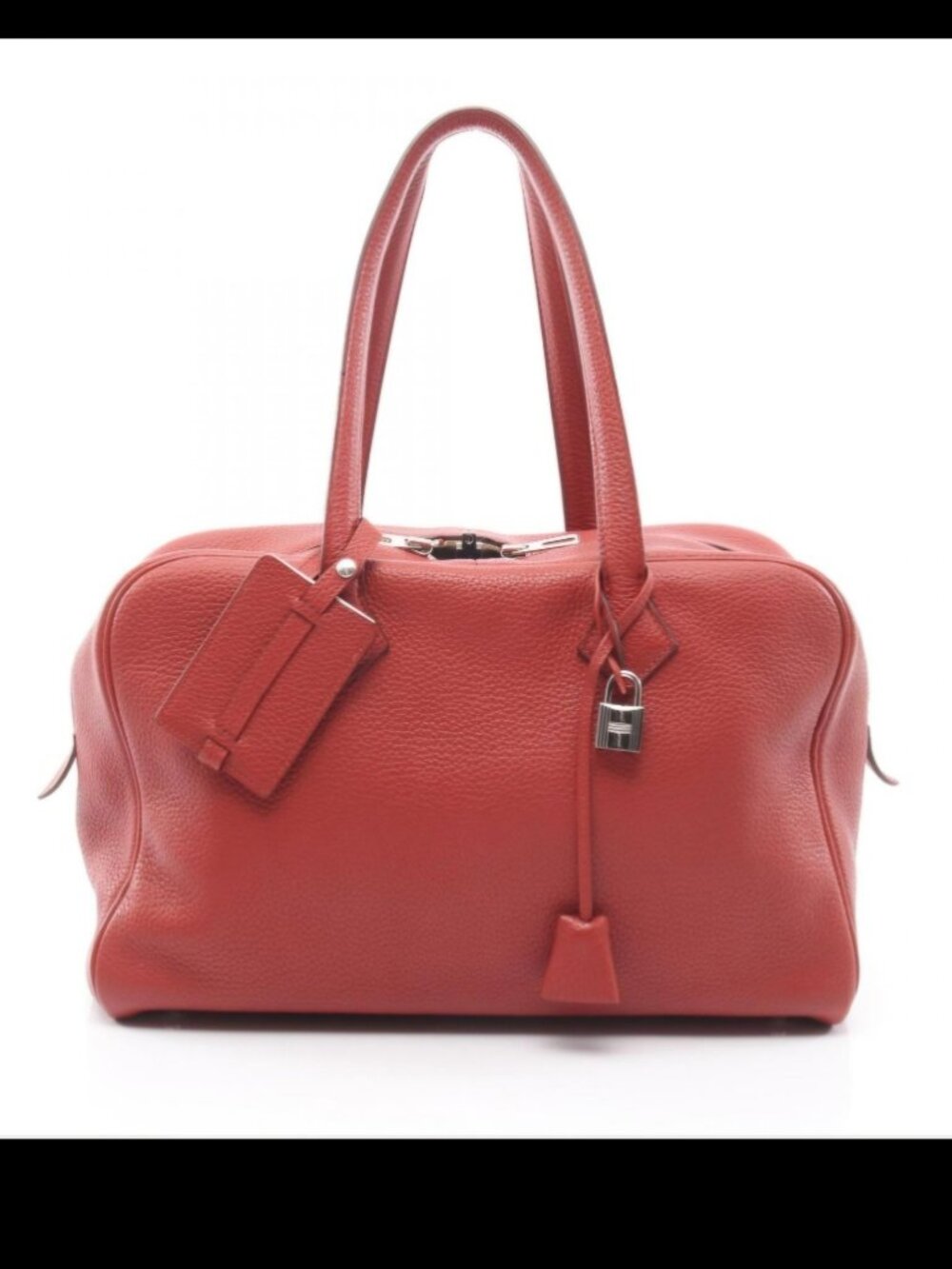 Hermes Victoria 35 Clemence Red Bordeaux